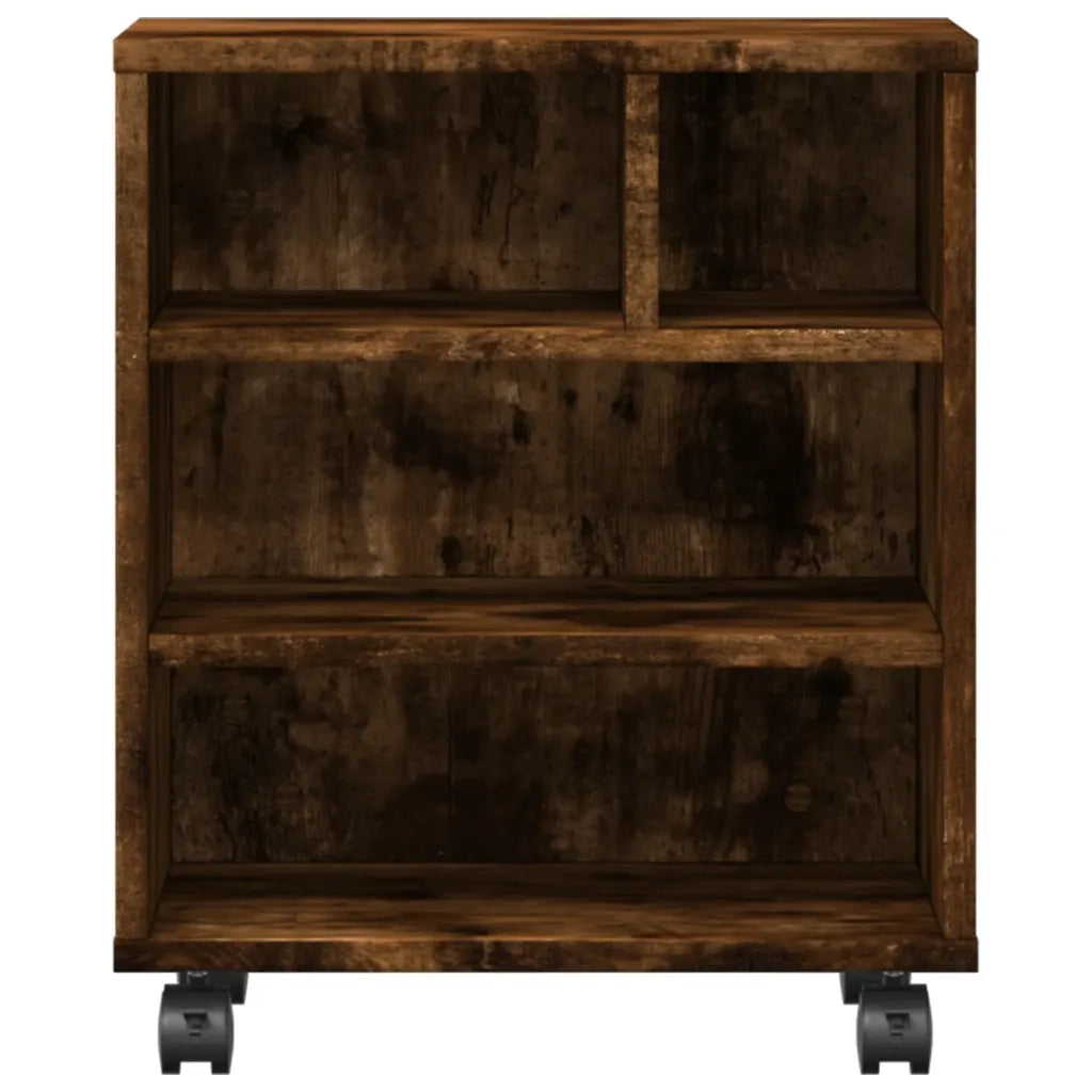 Supporto per Stampante con Ruote Rovere Fumo 41x32x48 cm