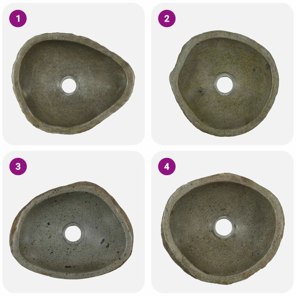 Basin in pietra fluviale (30-37) x (25-30) x 12 cm Pietra fiume 4103948