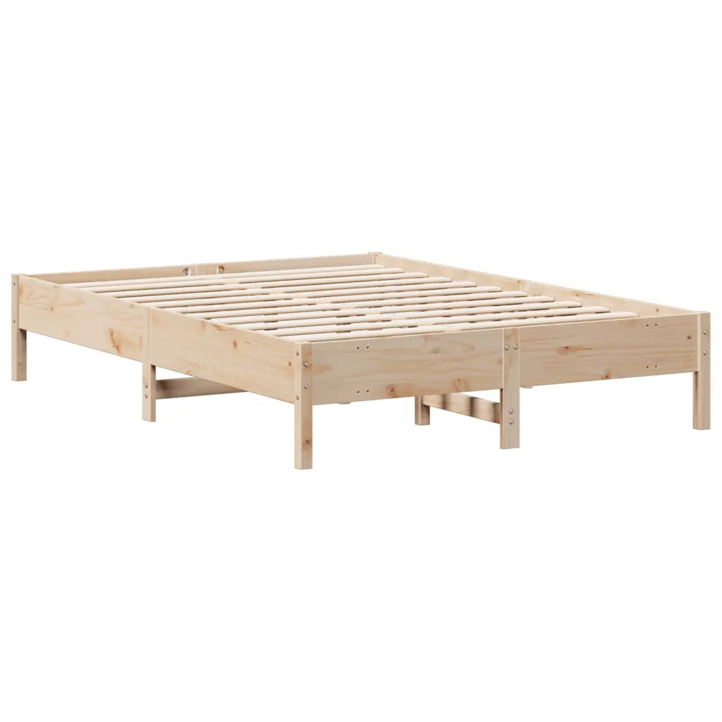 Letto Libreria senza Materasso 140x190 cm in Legno di Pino 3322921