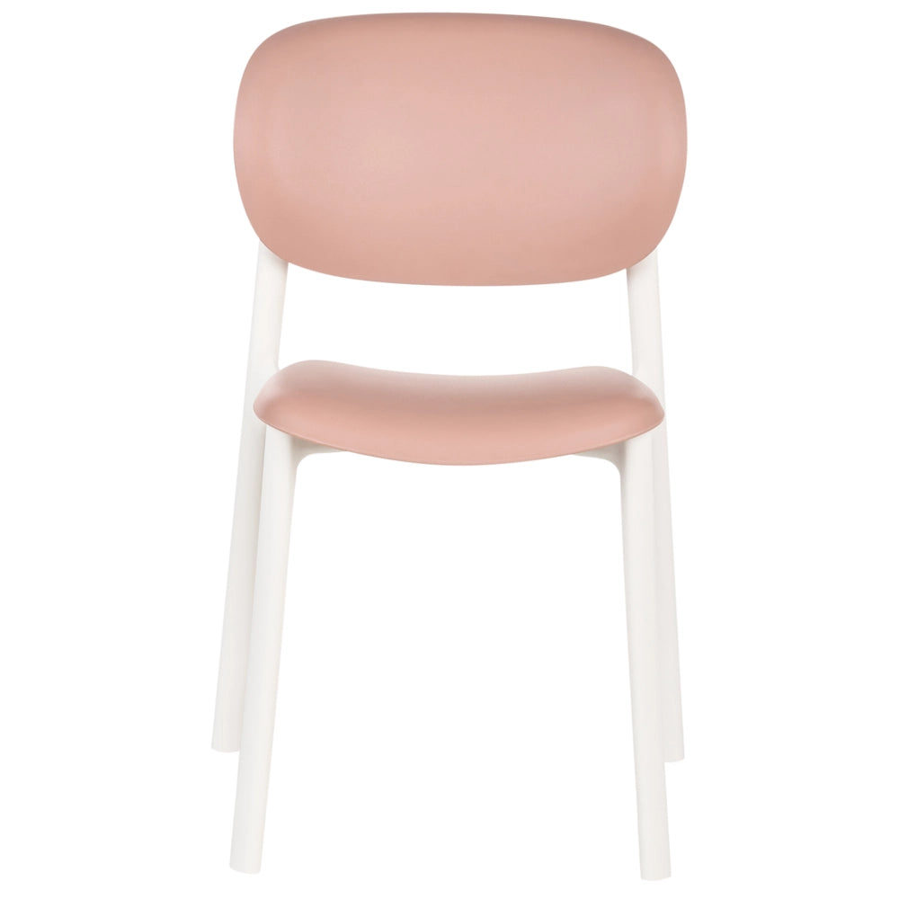Set di 4 sedie da giardino rosa pastello leggere e resistenti alle intemperie stile moderno