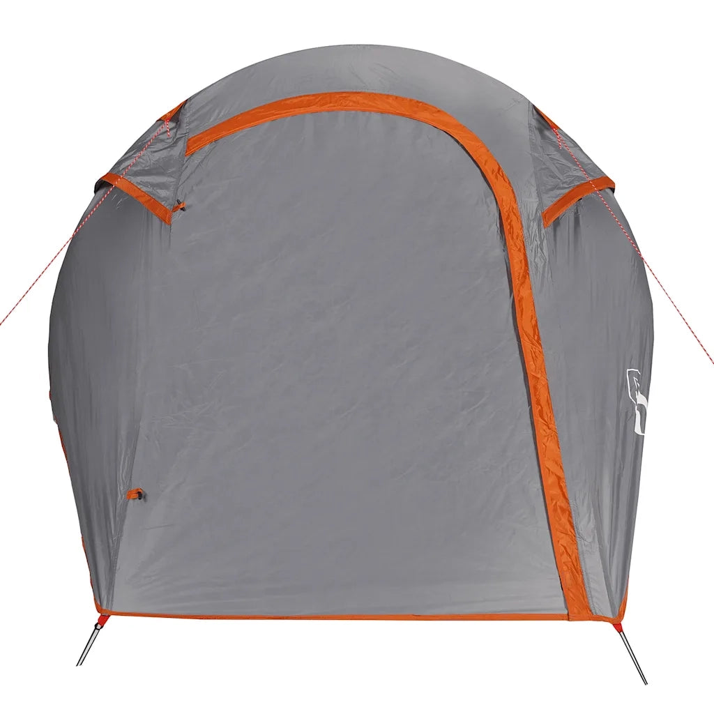 Tenda da Campeggio a Tunnel per 2 Persone-Tenda per Escursionismo Grigio e Arancione