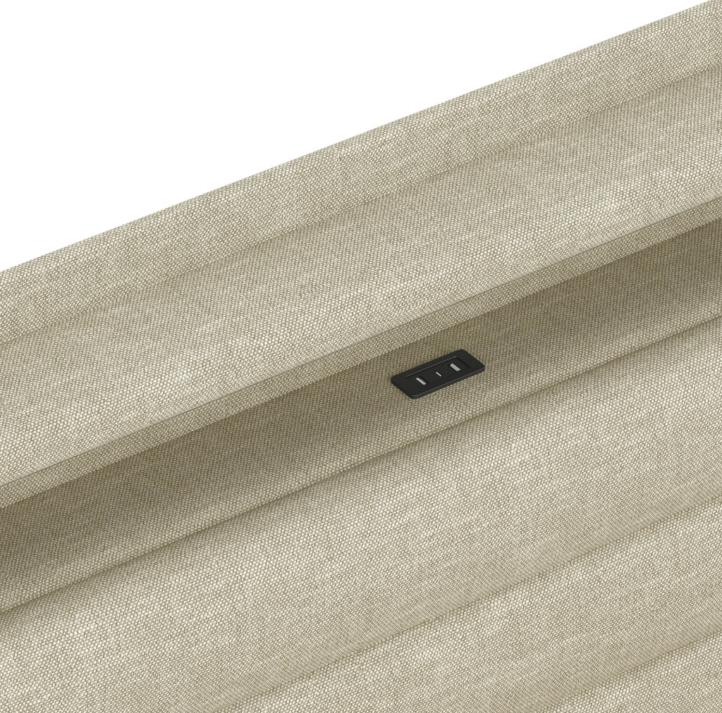 Letto imbottito 90x200 cm con LED, contenitore idraulico e porte USB/Type-C