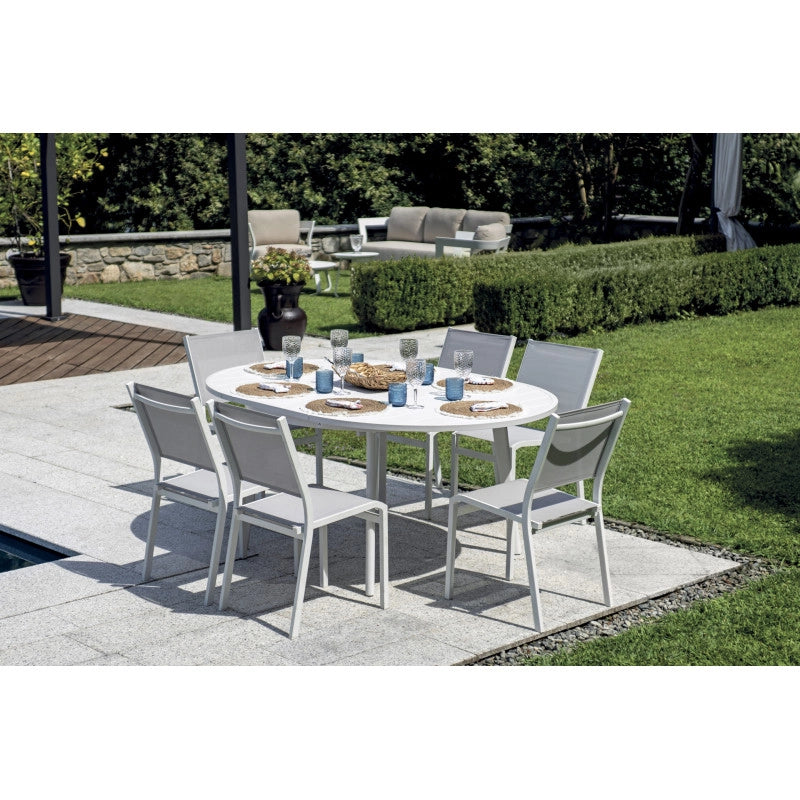 Tavolo Tropea ø120/170 Alluminio Bianco Moia