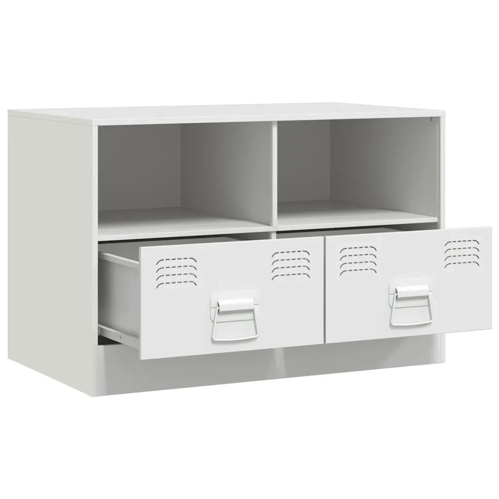 Mobile Porta TV Bianco 67x39x44 cm in Acciaio 841749