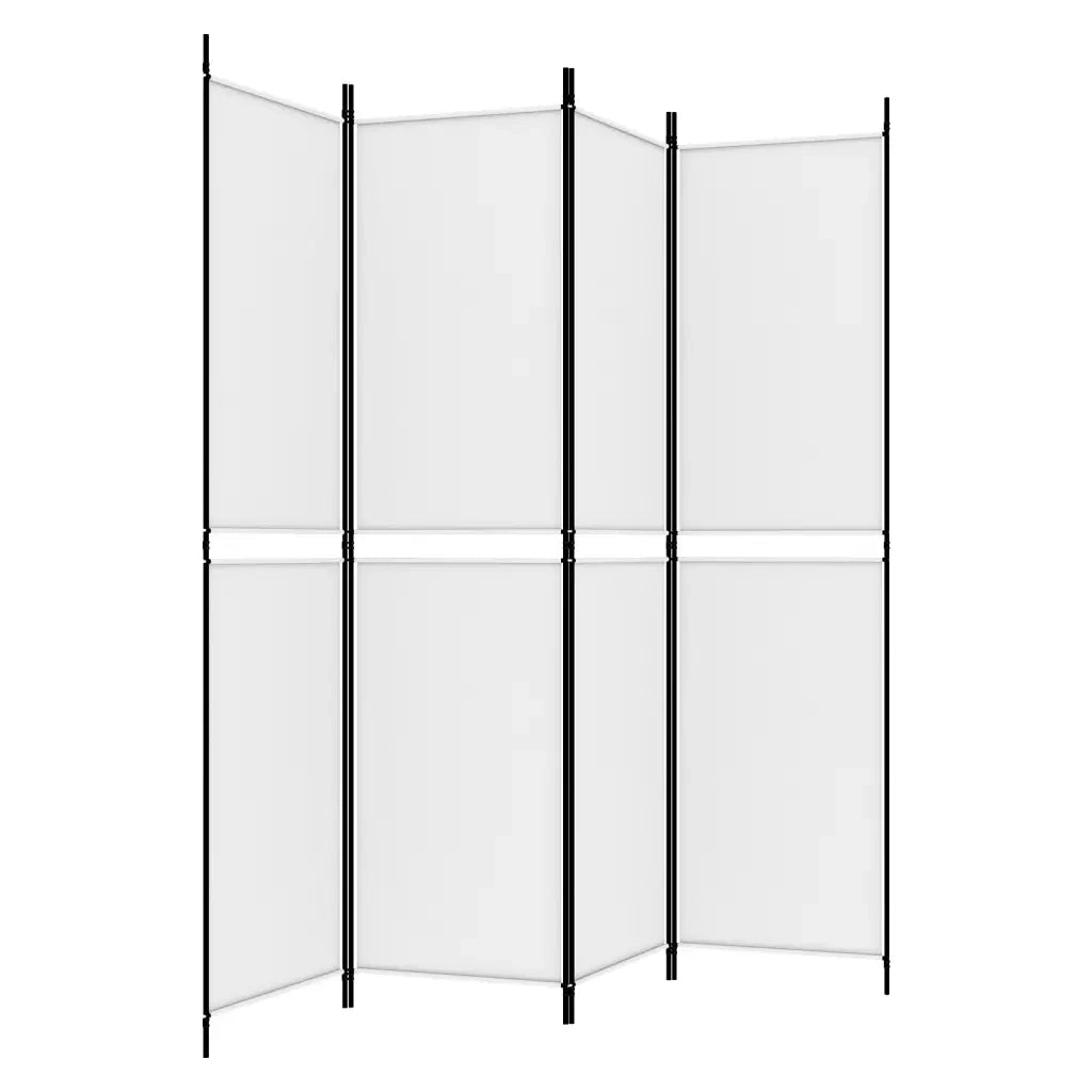 Divisorio a 4 Pannelli Bianco 200x200 cm Tessuto 350230