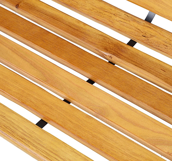 Panchina da Giardino 2 Posti in Legno ¨C zephmum ¨C Nero e Color Legno 122x60x83