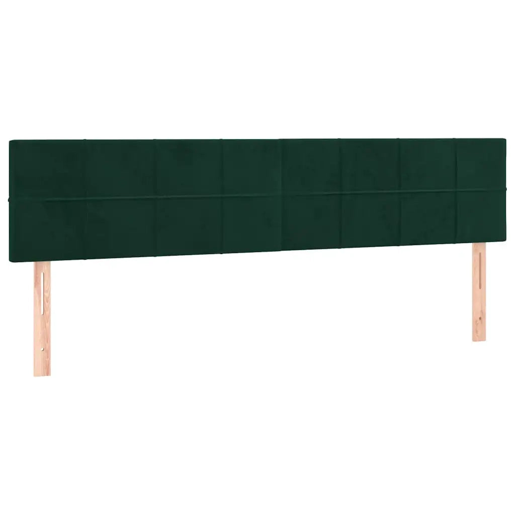 Letto a Molle con Materasso e LED Verde Scuro 160x200cm Velluto 3134414