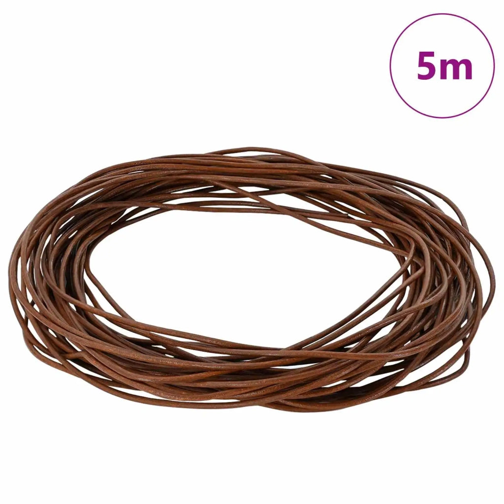 Cordino in Pelle Marrone Chiaro Ø1,5 mm x 5 m Pelle 42021994