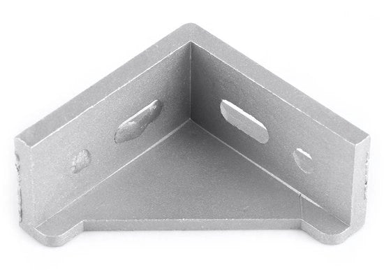 Angolo di sostegno in alluminio - 5 pezzi - Forma L - Distanza tra i fori di montaggio 58x58mm - Dimensione della fessura 10,4x8,2mm/17,9x7,9mm - Resistente agli urti - Angolo di sostegno