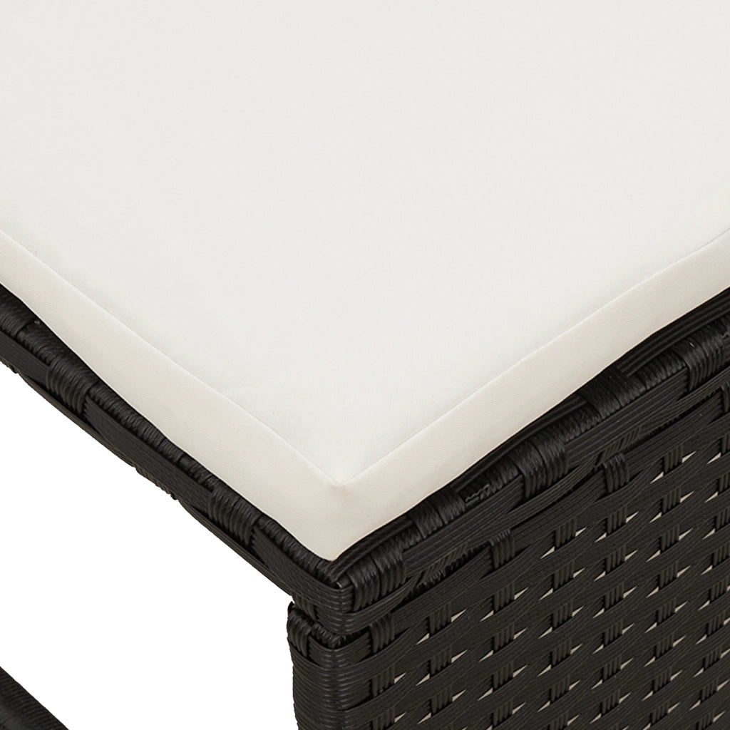 Set Divano da Giardino Nero Polirattan Sintetico Medio