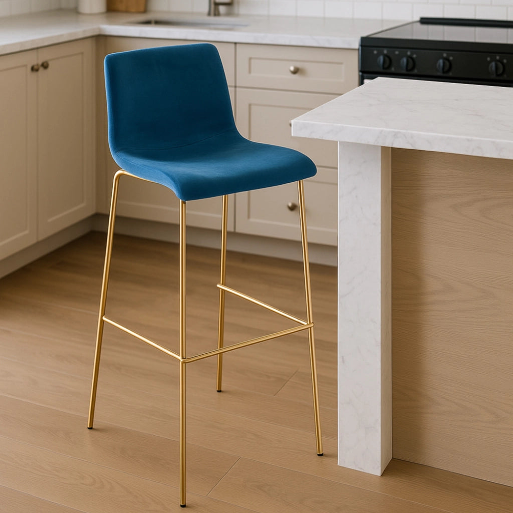 Barhocker Hoover Samt 4-FuЯ Gold