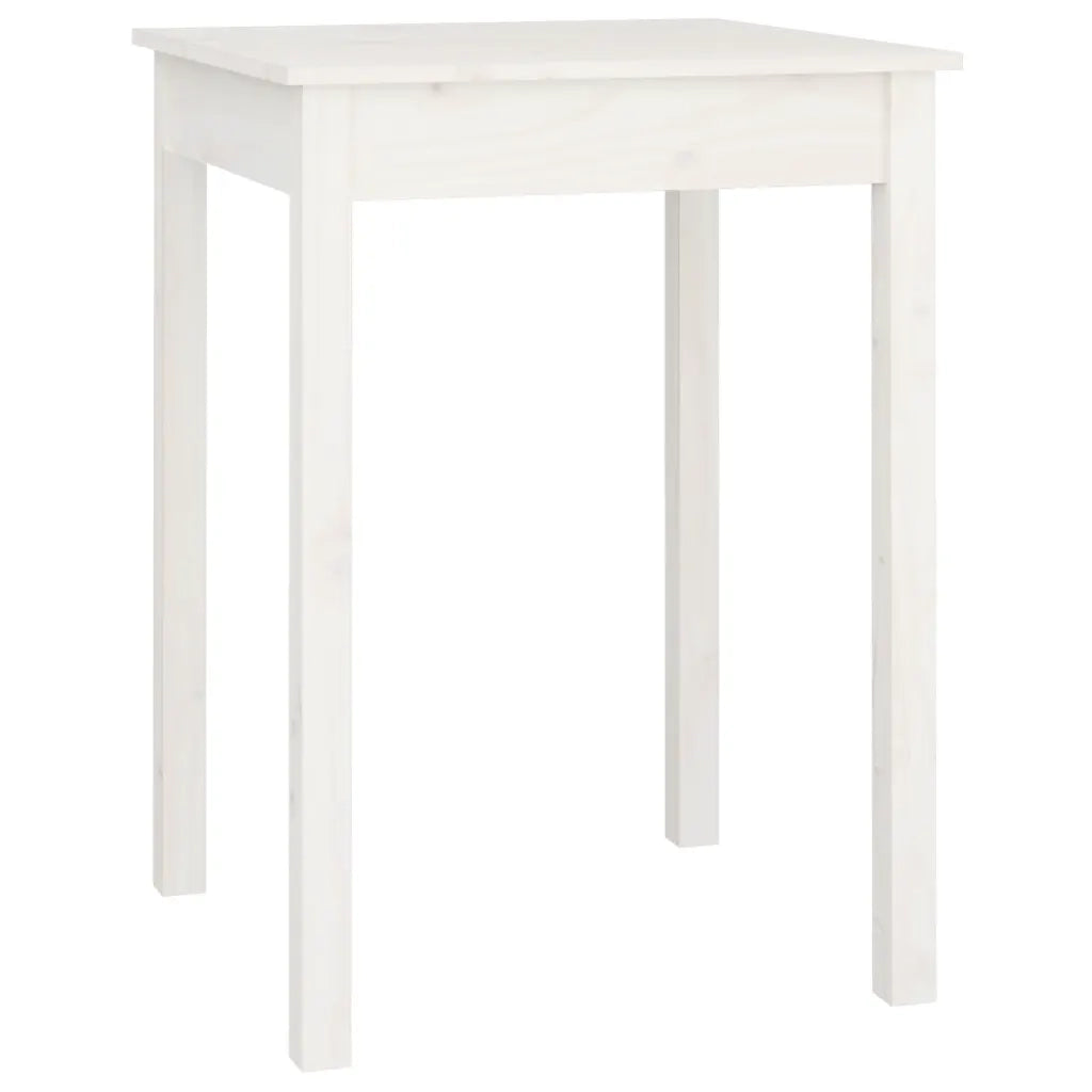 Tavolo da Pranzo | Tavolo da cucina Bianco 55x55x75 cm in Legno Massello di Pino