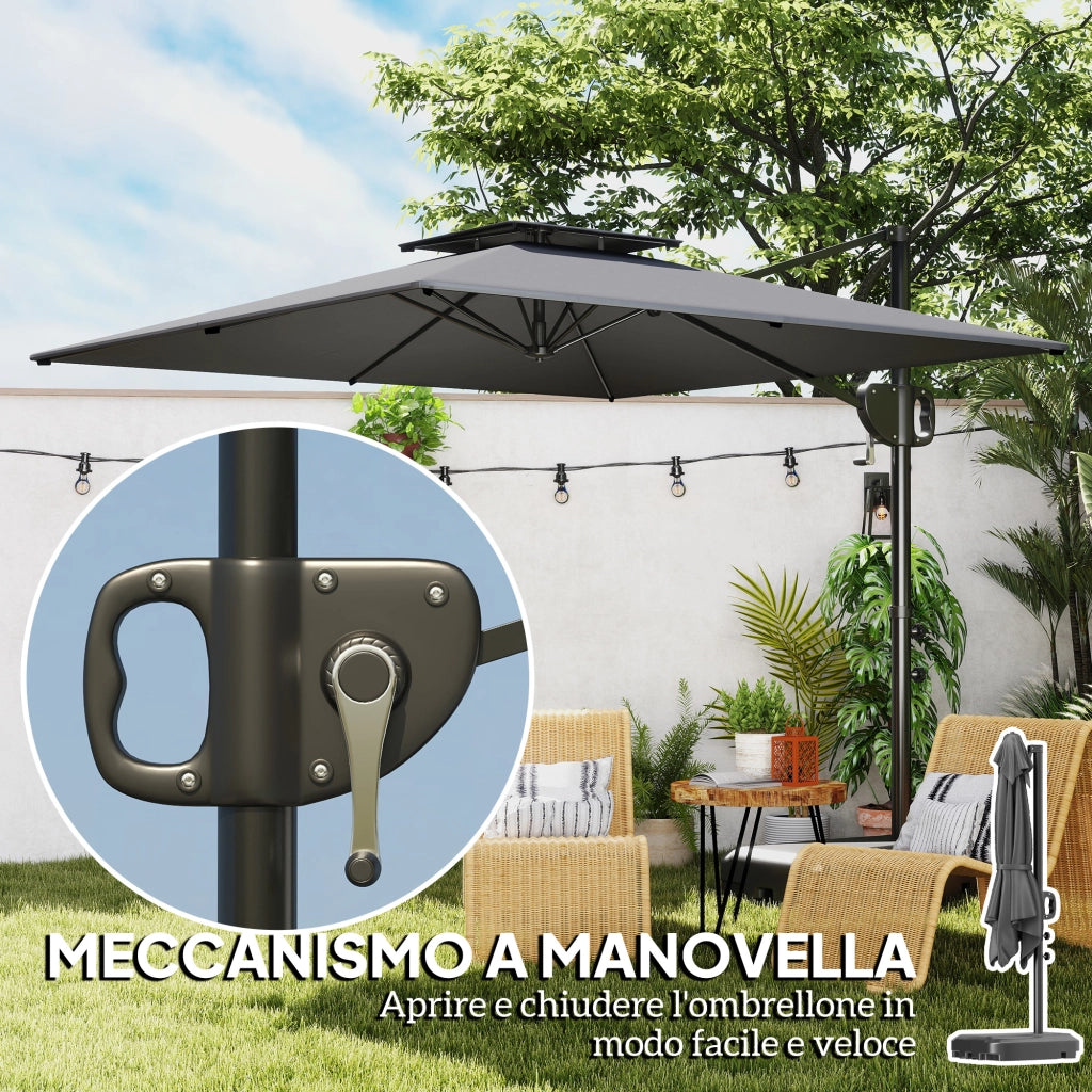 Ombrellone da Giardino ¨C zephmum ¨C Grigio Scuro 250x250 cm