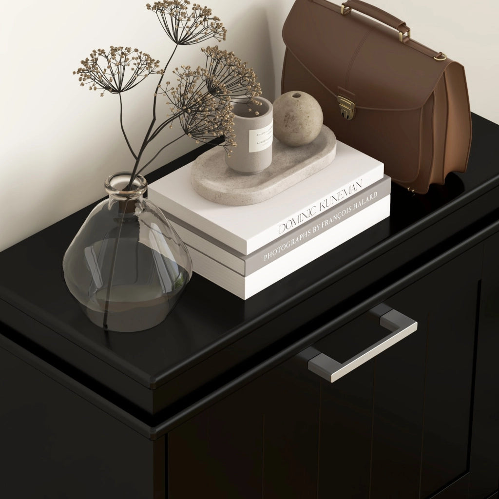 Scarpiera 3 ante con ripiani regolabili ¨C zephmum ¨C nero 54x24x117,5 cm
