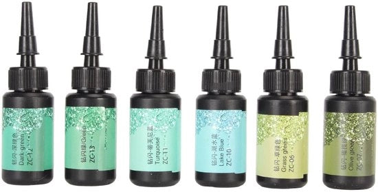 Kit di applicazione rapida UV 6 pezzi - Senza adattamento di colore - Resistenti alle gocce - Ampia applicazione - Progettazione a forma di pennello - Smalto adesivo