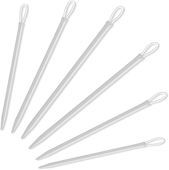 Set di aghi stoppi metallici - 6 pezzi - Aghi stoppi in alluminio - Per cucire e ricamare - Lunghezza 9 cm, 7,9 cm, 7,3 cm