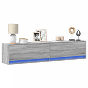 Mobile TV a Parete con LED Grigio Sonoma 180x31x38 cm 3307952