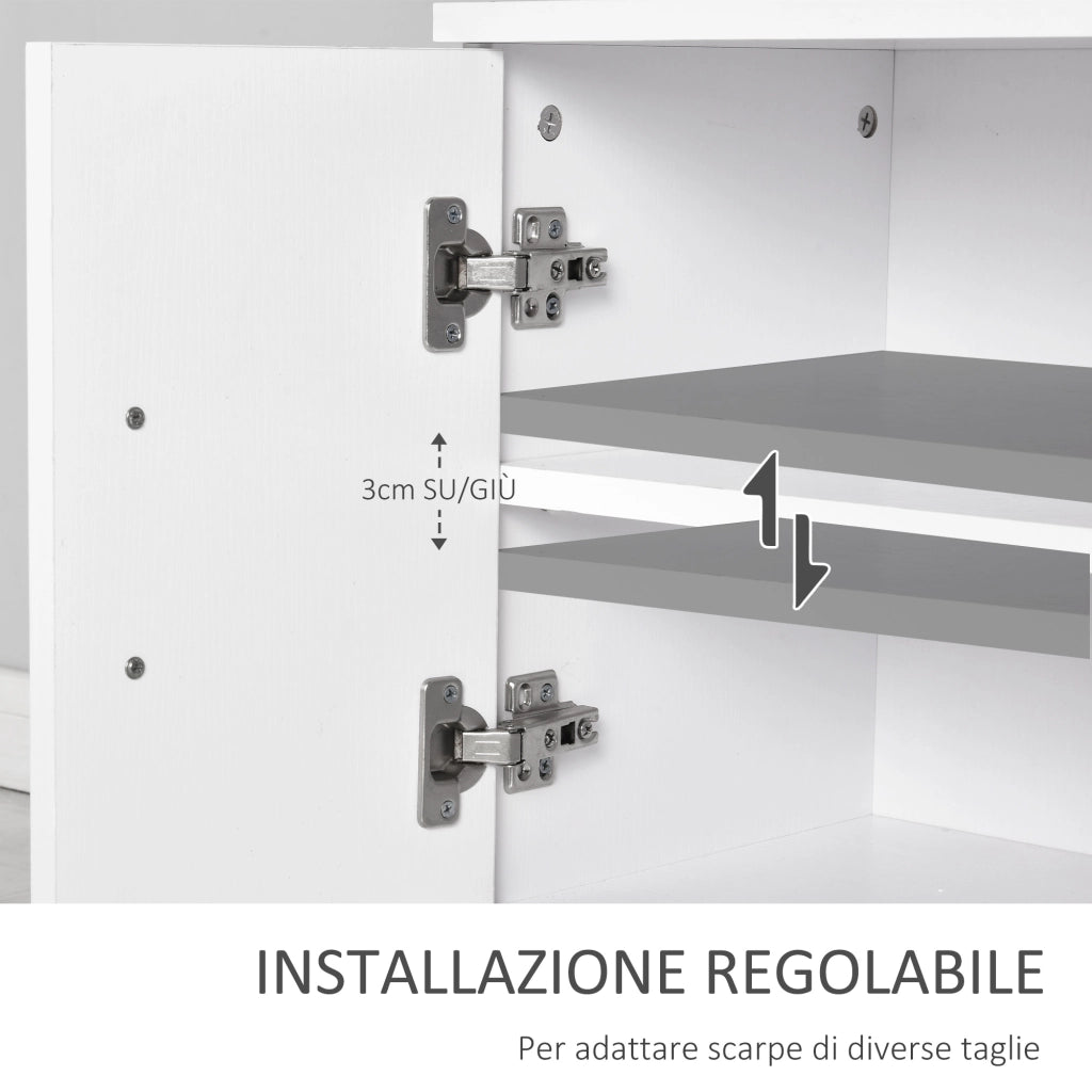 EasyComfort Scarpiera con Appendiabiti a Combinazione per Ingresso e Camera da Letto Legno 100x32x187cm Bianco