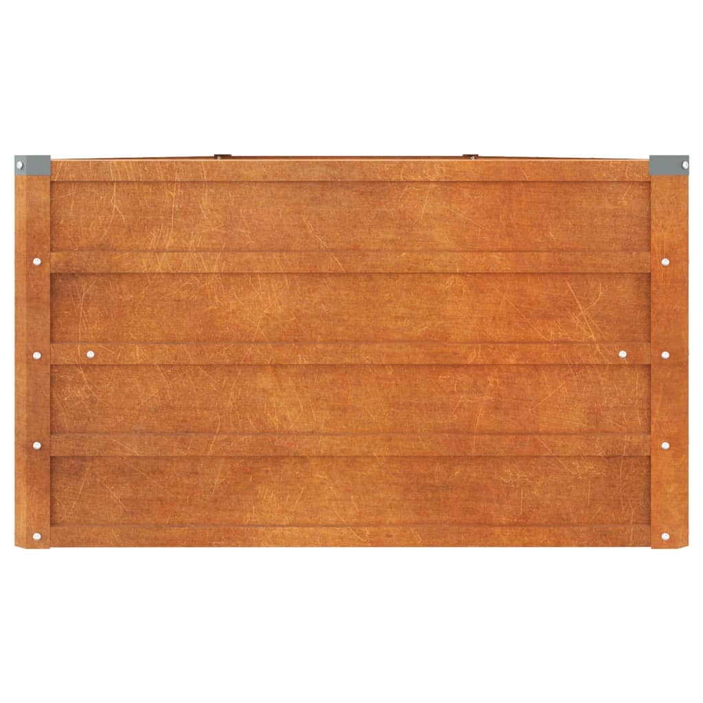 Fioriera rialzata per piante fiori terrazza giardino finitura ruggine 400 x 80 x 45 cm acciaio corten marrone 02_0039874