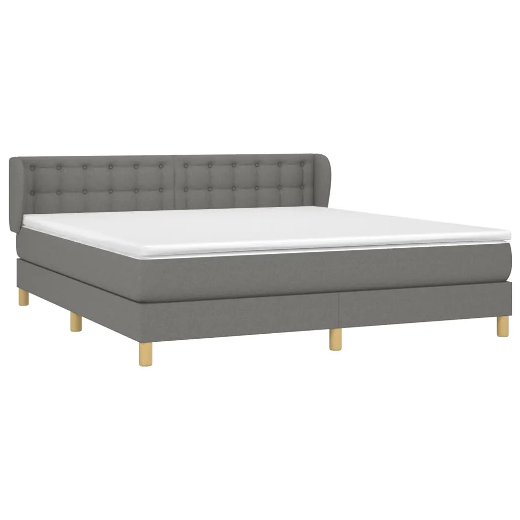 Giroletto a Molle con Materasso Grigio Scuro 180x200 cm Tessuto 3127142