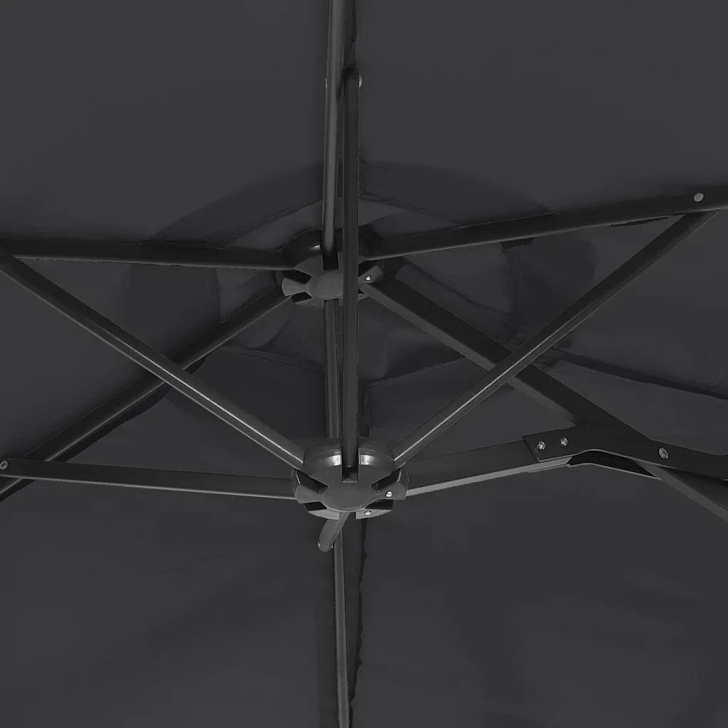 Ombrellone a Doppia Testa-Ombrello da giardino Nero 316x145 cm