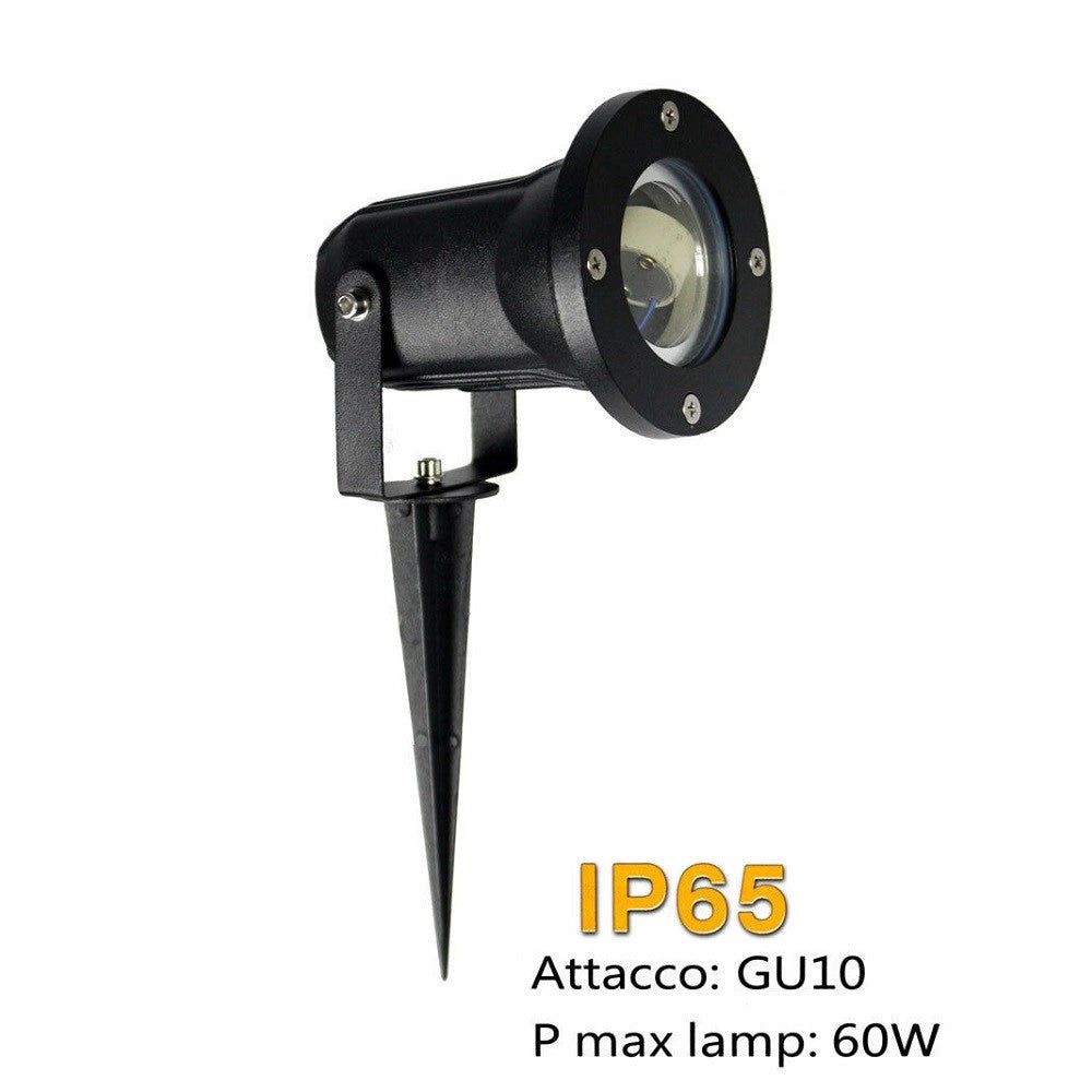 Trade Shop - Faretto Con Picchetto Per Esterno Da Giardino Con Staffa Parete Proiettore Es12 -