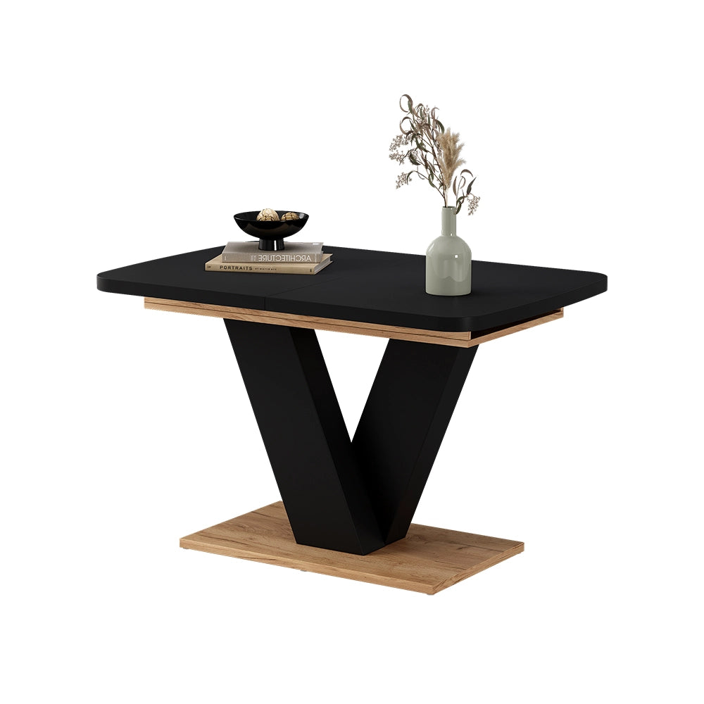 Vicco tavolo da pranzo allungabile Nero/quercia 120 x 80 cm estensibile