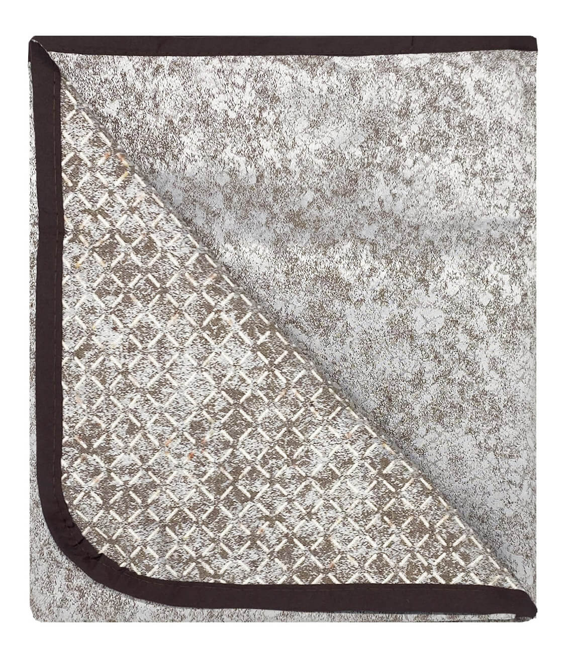 Copridivano con Penisola Sinistra Seduta 290 cm in Poliestere e Cotone Marrone