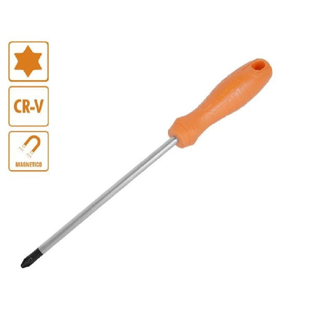 Trade Shop - Cacciavite Giravite 6x150 Mm Con Punta Magnetica A Stella In Acciaio Cr-v 97518 -