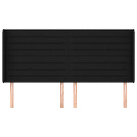 Testiera ad Orecchio Nera 163x16x118/128 cm in Tessuto 3119728