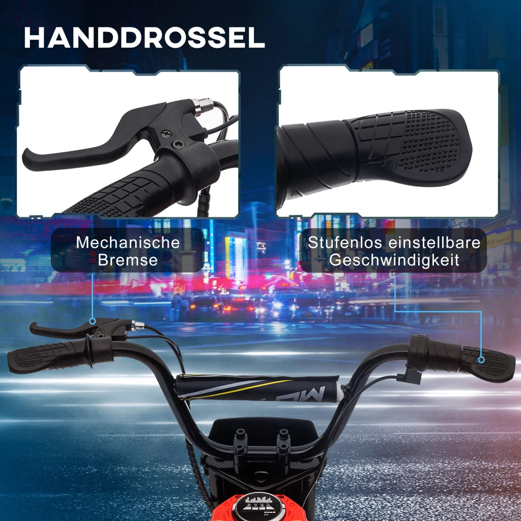 Moto Elettrica per Bambini 24V ¨C Xylo ¨C Rosso, 8-16 km/h, 8-12 Anni