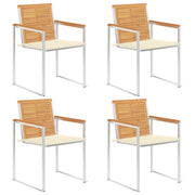 Sedie da Giardino con Cuscini 4 pz in Legno Massello di Teak cod mxl 24238
