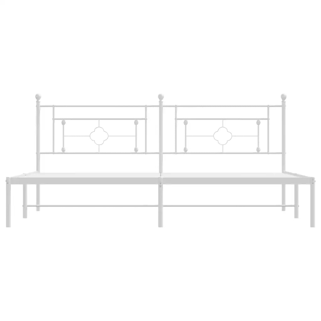 Giroletto con Testiera Metallo Bianco 193x203 cm 374394