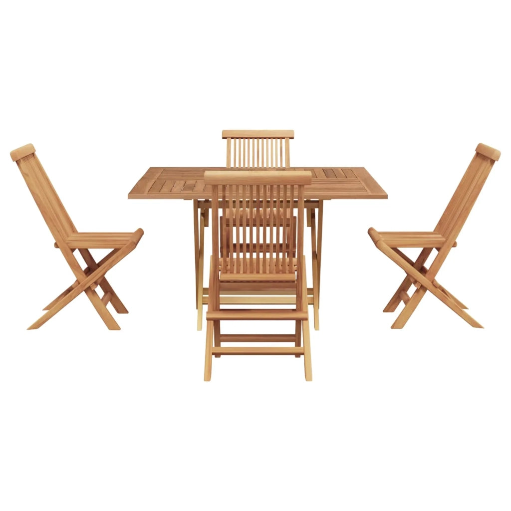 Set da Pranzo per Giardino Marrone Legno Teak Massello 3385968