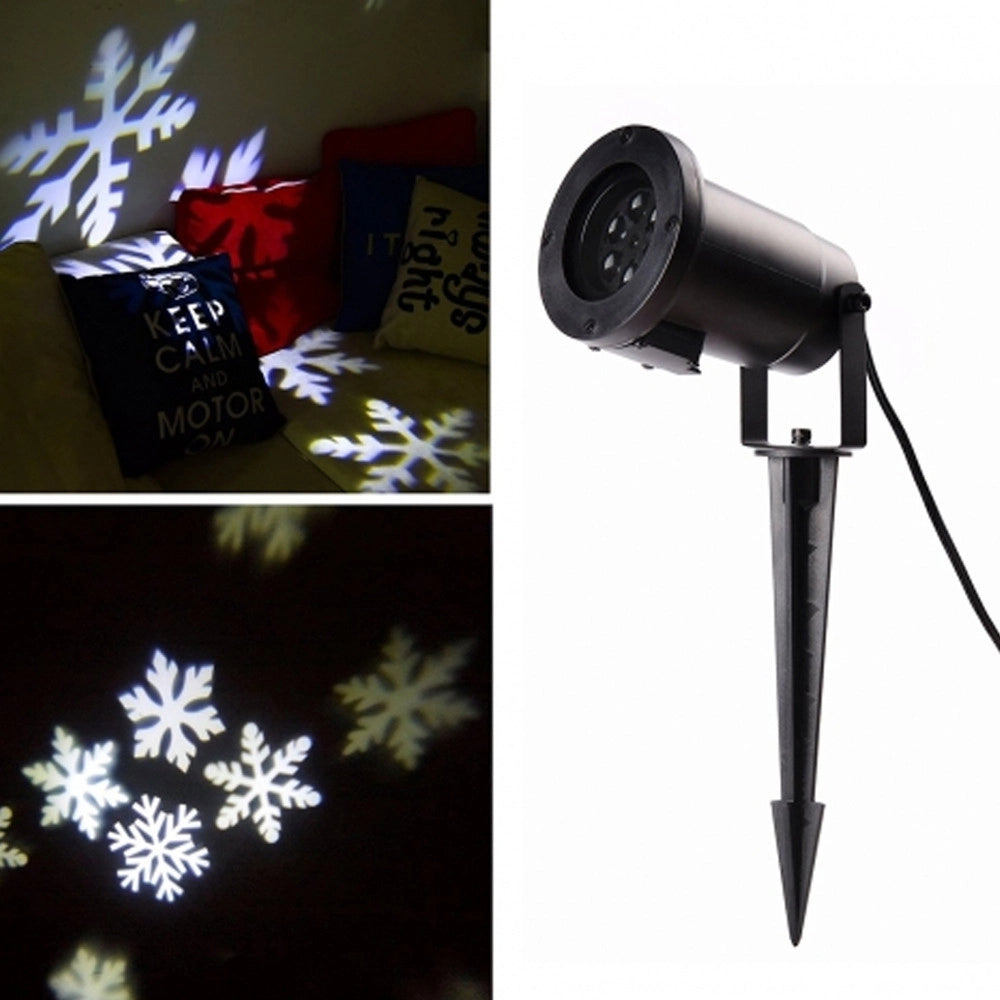 Trade Shop - Proiettore Fiocco Di Neve Bianco Led Paesaggio Picchetto Illuminazione Natale -