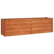 Fioriera rialzata per piante fiori terrazza giardino finitura ruggine 160 x 40 x 45 cm acciaio corten marrone 02_0039862