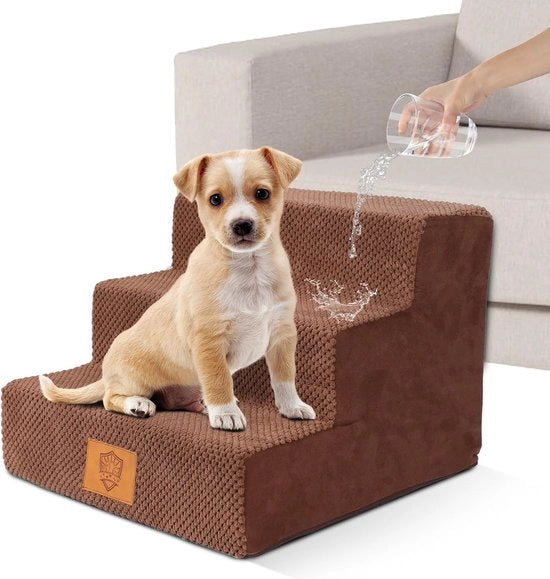 Trappola per animali acqua resistente, 3 gradini, trappola per piccoli cani e gatti, trappola per animali in schiuma gomma con copertura lavabile, trappola per gatti per letto, divano, trappola antiscivolo per cani