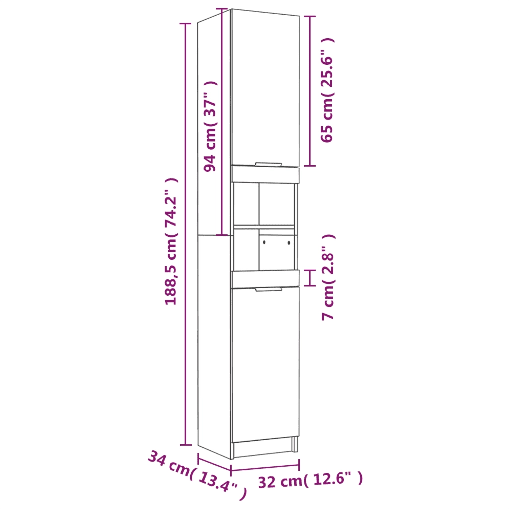 Set di Mobili da Bagno | Armadio da bagno 4 pz Bianco in Legno Multistrato