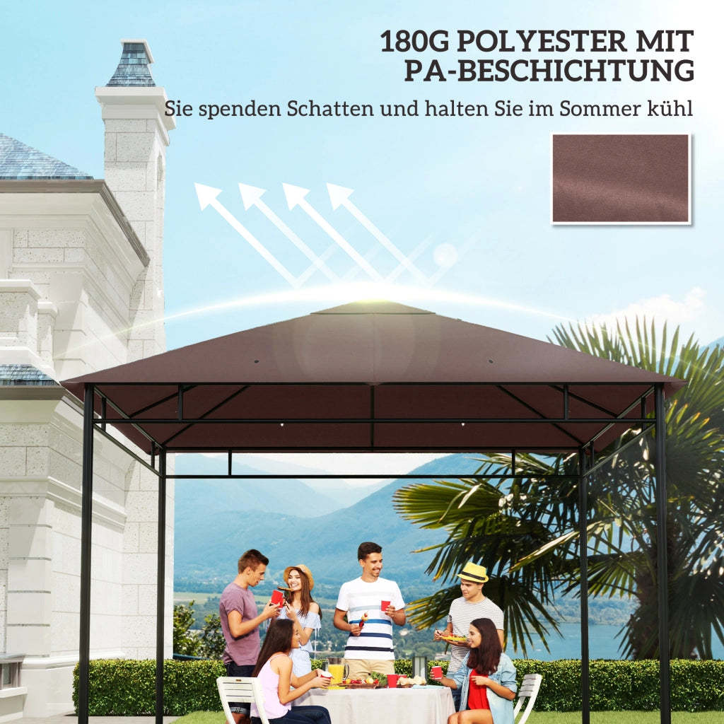 Tetto di Ricambio per Gazebo Giardino ¨C Xylo ¨C Poliestere Caff¨¨ 2,98x2,95m