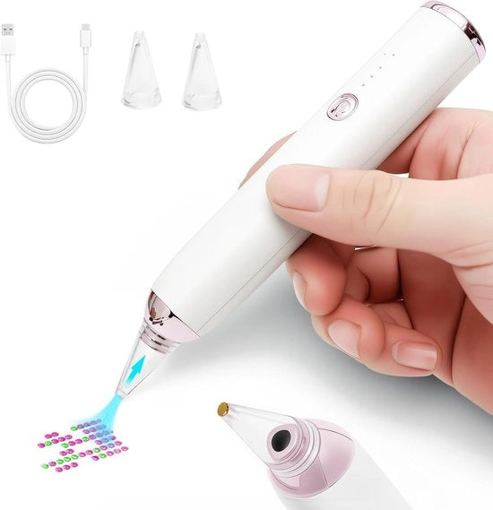 Diamantverfkwast elettrica, design wireless, 3 punti di applicazione, 3 livelli di aspirazione, caricatore Type-C, batteria 400mAh, strumento DIY per fai da te.