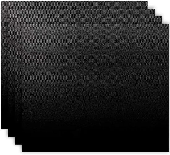 Sottilestrastra per forno - 4-pack - 40 x 50 cm - Universale e resistente al lavastoviglie - Adatto a tutti i forni - Nero