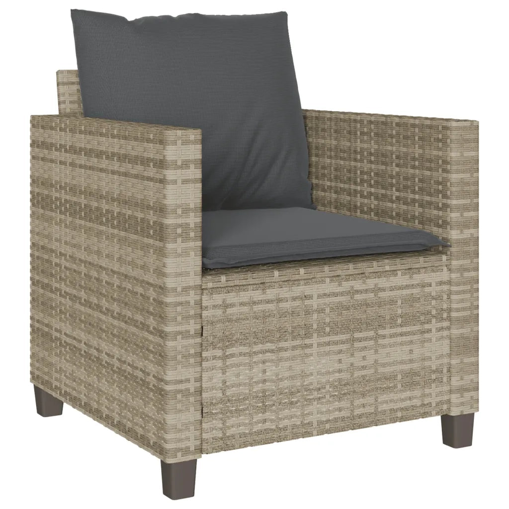 Set da Bistrò 3 pz con Cuscini Grigio Chiaro in Polyrattan 4003901