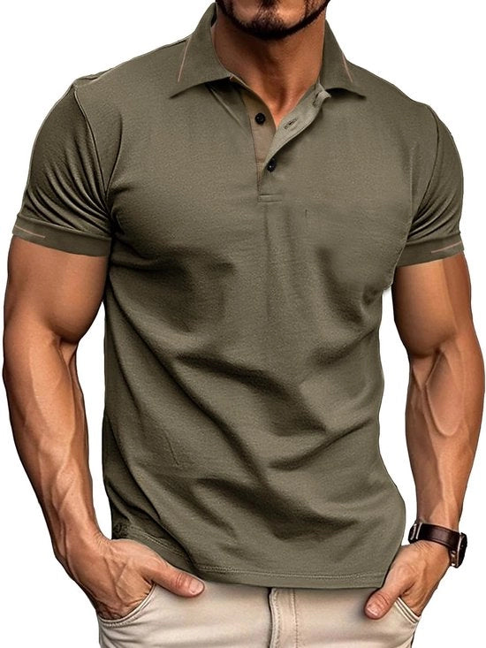 Polo Shirt Uomo Corta Manica - Adattamento Regolare - Fit Casual - Tessuto Cotone/Poliester - Adattamento - Design Unico