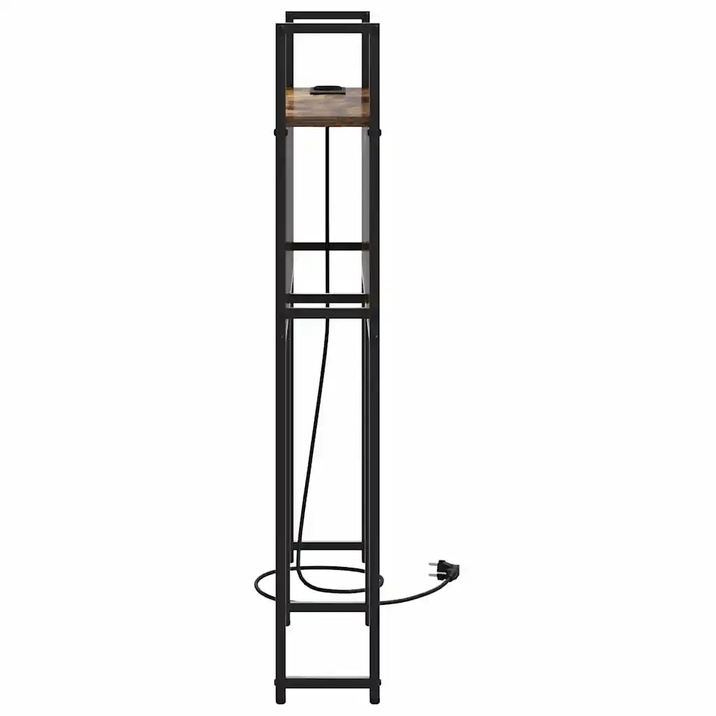Testiera con Stazione di Carica e Storage-Testiera Multifunzionale-Testata Rovere fumo 90 cm