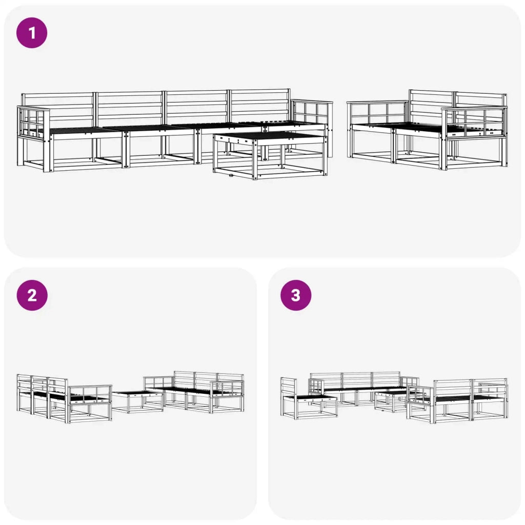 Set di divani da esterno 7 pcs Bianco 3386103