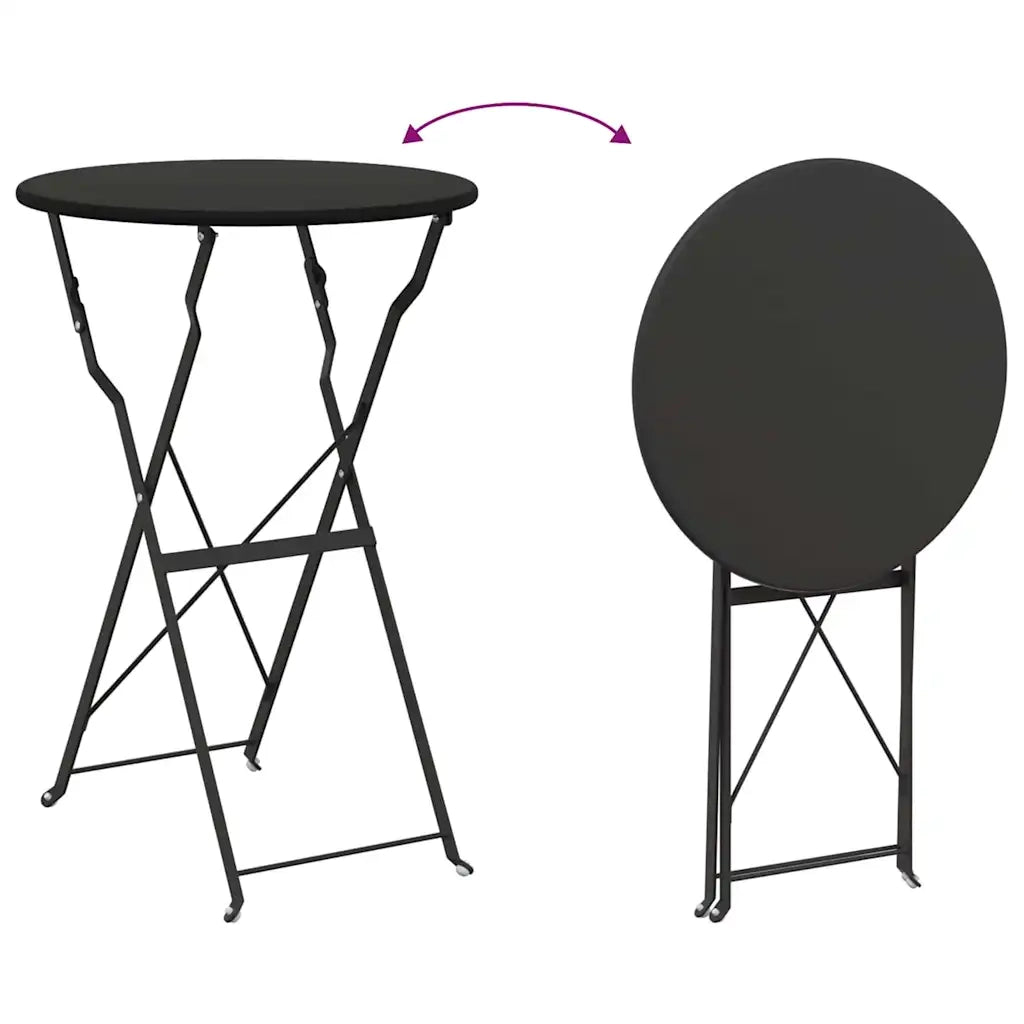 Set Bistro Pieghevole 3 pz | Set Salotto da Giardino Antracite Acciaio