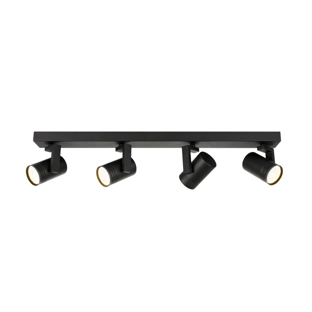 Faretto soffitto moderno 4 luci nero orientabile GU10 Italux