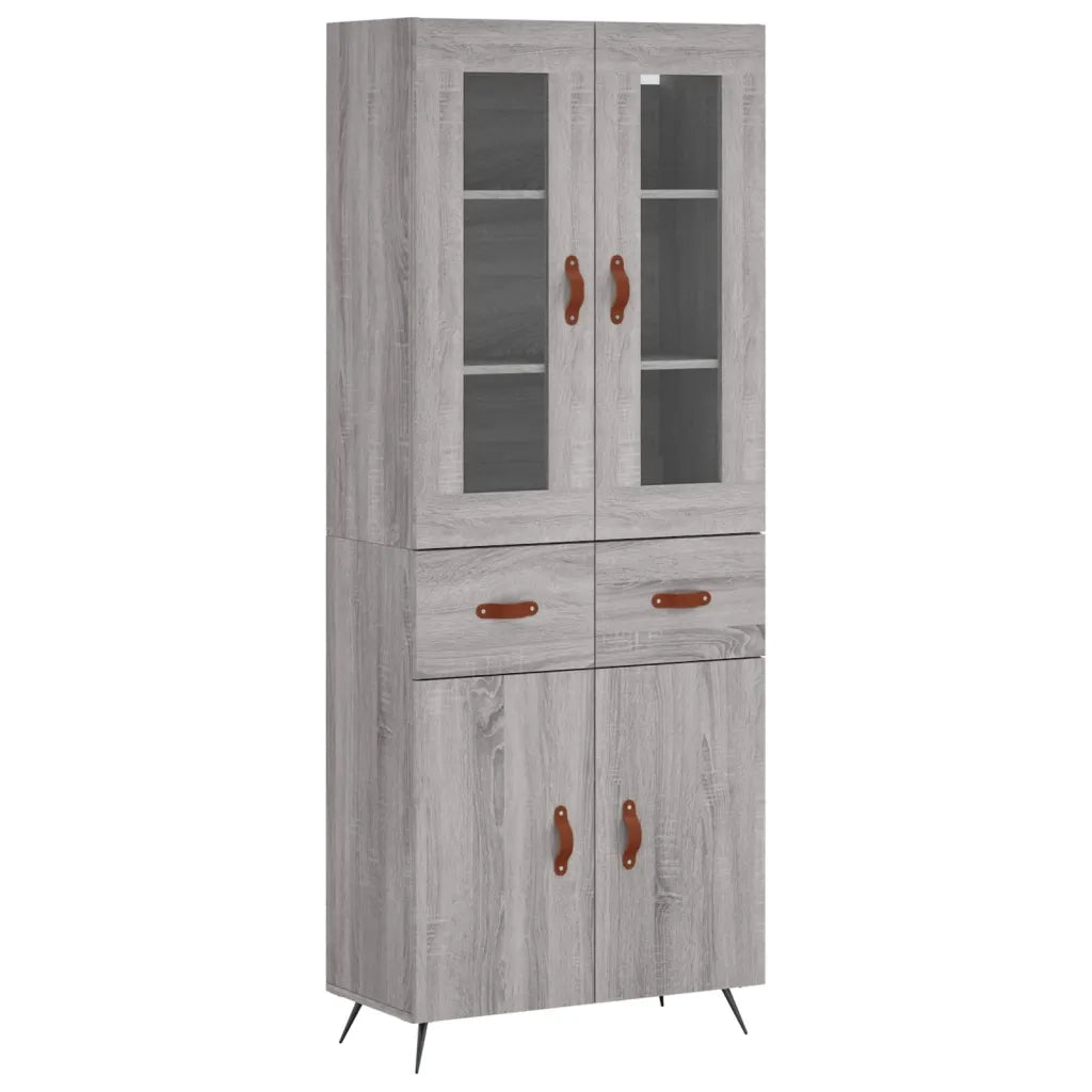 Credenza Grigio Sonoma 69,5x34x180 cm in Legno Multistrato 3198511