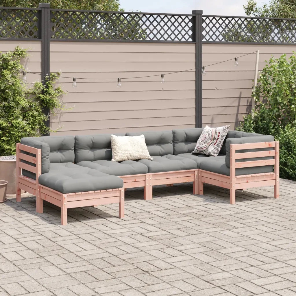 Set Divani Giardino 6 pz Cuscini Legno Massello Abete Douglas 3299528