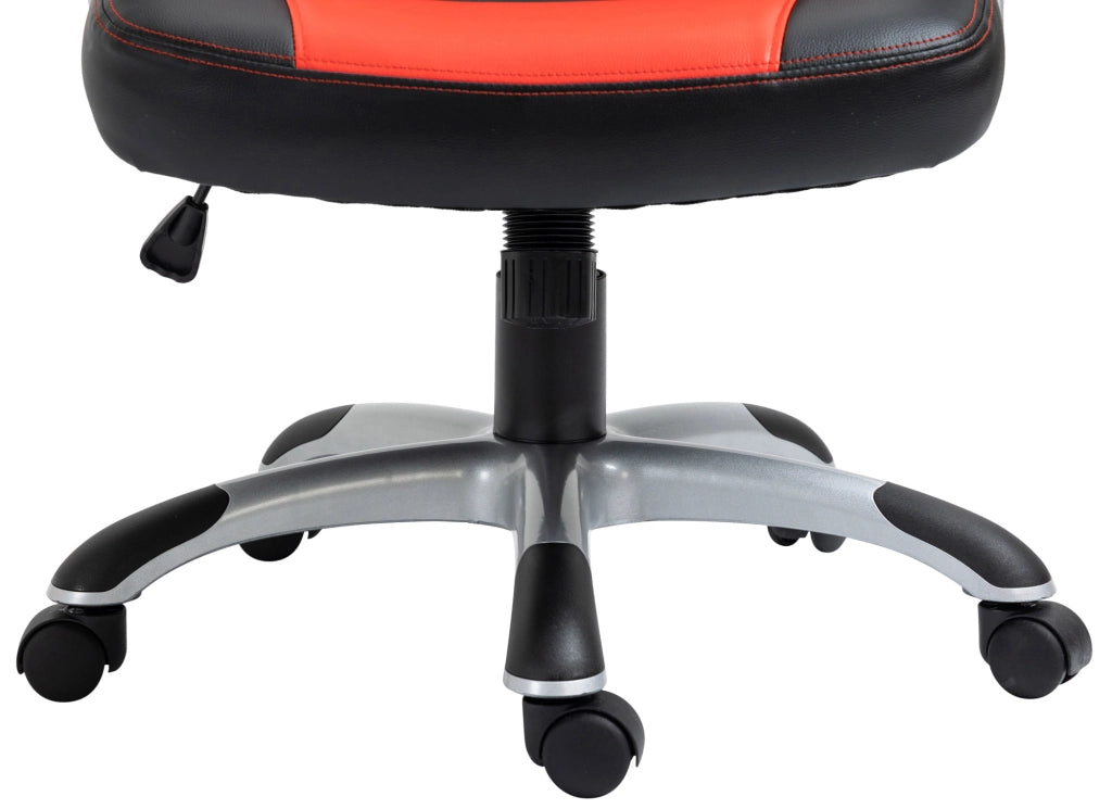Sedia da ufficio Foxton in finta pelle nero/rosso
